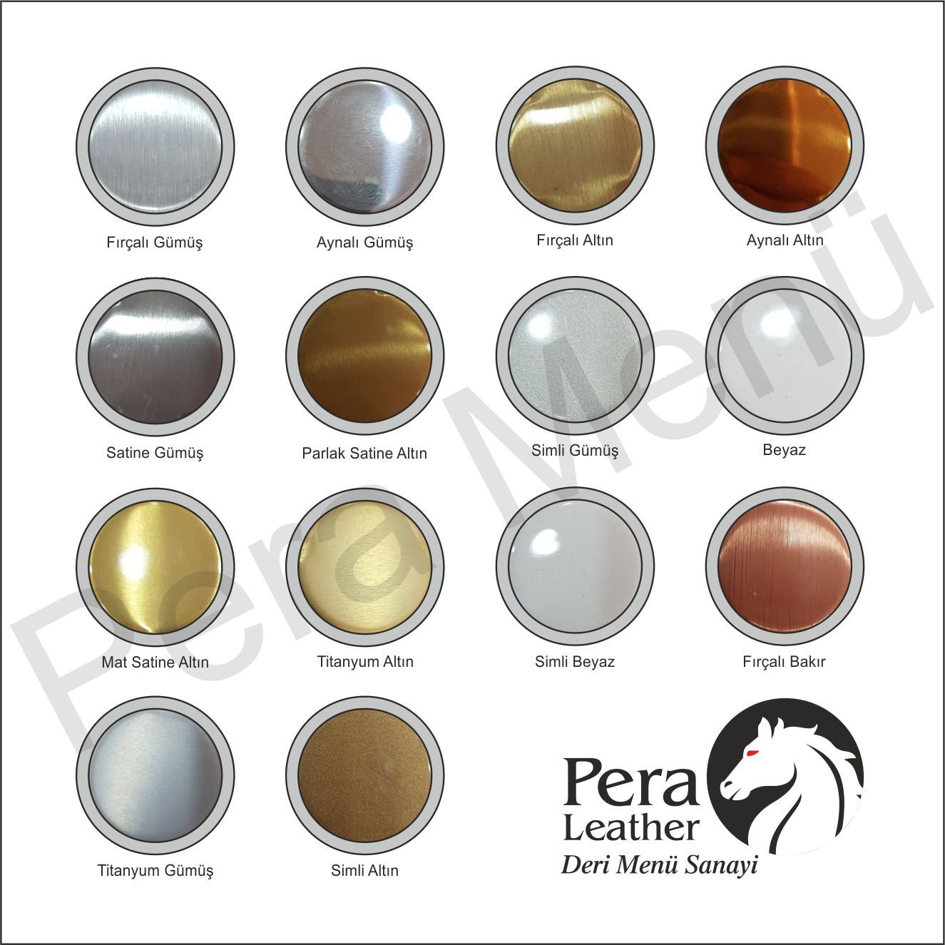 Süblimasyon metal levhalar üzerine renkli logo baskıları yapılmaktadır. Pera deri menü sanayide üretilmiştir.